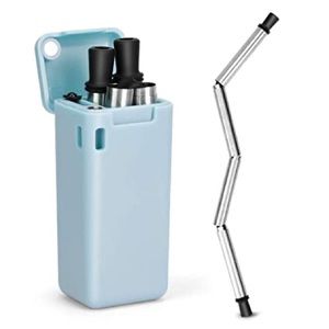 Collapsible reusable straw